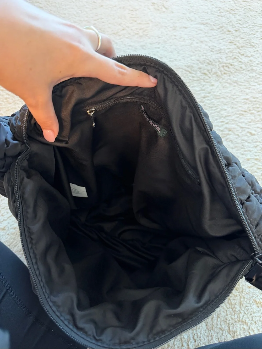 wild fable Black Quilted Puffer Shoulder Bag